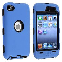 Niceroker Combo Hybrid Silicone Hard Case Cover Skin For ipod Touch 4 4G 4th (Light Blue)