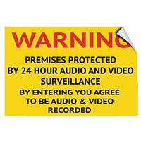 Warning 24 Hour Audio and Video Surveillance Entrance Vinyl Label Decal Sticker 10 Inches X 7 Inches