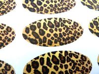 Minilabel Pack Of 30 , Leopard Print Seals , 51X25mm Oval Seal Labels, Stickers For Gift Wrapping, Presents, Envelopes, Bags Or Cards
