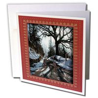 Two Turkeys on a Christmas Adventure - Greeting Cards, 6 x 6 inches, set of 12 (gc_34253_2)