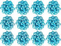 The Gift Wrap Company 12 Count Decorative Confetti Gift Bows, Medium, Turquoise Blue (12/pkg) Pkg/1