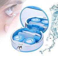 Contact Lens Box, Mini Contact Lens Holder Eye Care Lenses Case Set Cute Lovely Travel Kit Box (Black)