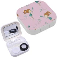 Portable Contact Lens Case Box Travel Kit Mirror + Bottle + Tweezers Container Holder [ Cute Cartoon Little ]