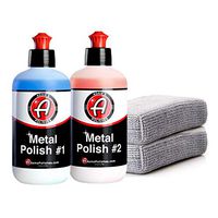 Adam's Metal Polish 1 & 2 Polish & Microfiber Applicators - Polish Aluminum, Chrome, Stainless & Uncoated Metals - Polish #1 Restores Neglected Metals - Polish #2 Achieves Perfection