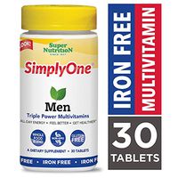 SuperNutrition, SimplyOne Multi-Vitamin for Men, Iron-Free, High-Potency, One/Day Tablets, 30 Day Supply