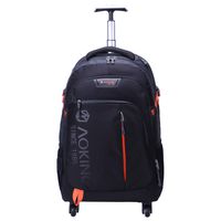 AOKING 20/22 ″ Water Resistant Rolling Wheeled Backpack Laptop Compartment Bag(20 inch, Black)