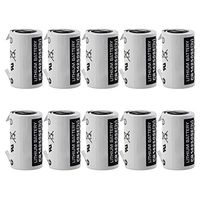 Ten Exell PLC-7 w/Tabs CR14250SE 3V 1/2 AA Laser Lithium Battery Button Top Used in Numerical Control Systems Personal Computers & Other Electronics Applications Replaces Sanyo CR12600SE CR2NP