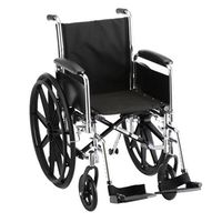 Nova MedicalProducts Healthcare 20" Steel Wheelchair with Full Arms and Footrests