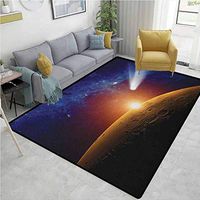 Outer Space Sports Runner Rugs, Comet Tail Approaching Planet Mars Fantastic Cosmos Dark Solar System Scenery, Durable Rugs - Living, Dinning, Office, Rooms & Bedrrom, Hallway Carpet(5'x 8')