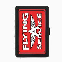 Perfection In Style Black Color Metal Cigarette Case D-254 Flying Service