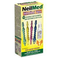 NeilMed Reusable Flexible Ear Cleaners, Waxout Plus with Wax Softener & Ear Plugs