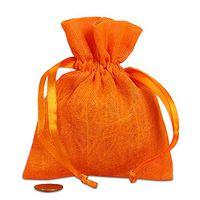 Orange Cotton Muslin Bags 3" X 4" | Quantity: 12