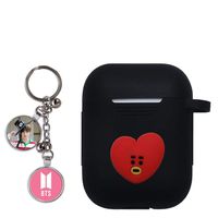 Chutoral Kpop BTS AirPods Case+ BTS Keychain, Bangtan Boys Member AirPods Case Cover Skin, Compatible with AirPods 1&2 with a Free Keychain(Tata-1)