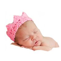 Vedory Newborn Baby Photography Props Boy Girl Photo Shoot Outfits Crochet Knit Headdress Crown Fashion Unisex Baby Photo Props(Pink),0-3 Months