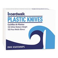 Boardwalk KNIFEMWPSCT Mediumweight Polystyrene Cutlery, Knife, White, 10 Boxes of 100/Ctn