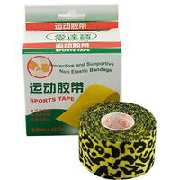 Camouflage Leopard Print Kinesiology Tape Sports Tape Zigzag Edge Athletic Adhesive Tape with Package (1.5inX15yd, Yellow Leopard Print)