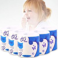 Tissues, Facial Tissue, 10 Roll Toilet Tissue Paper Degradable, Roll Paper, for Hand, Restaurant, Bathroom, Kitchen, White