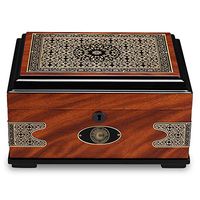 YX Xuan Yuan Cigar Box - Cigar Humidor Natural Mellow Cedar Wood Retro Print Embossed Double Zone Storage Brown Cigar Box (Color : A)