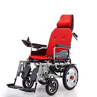 ASDY Chair Lightweight Foldable Power Wheelchair, with Reclinable Backrest and Dual Powerful Motor Portable Transit Travel for Disabled and Elderly Mobility,Orange