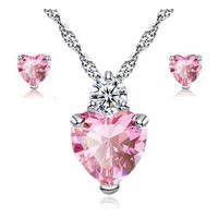 Women's Elegant Necklace Earrings Lady Jewellery Crystal Pendant for Girls Decoration