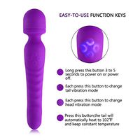 Powerful Personal Wand Massager, 7 Speed Waterproof, Whisper Quiet, Mini Wireless Massage Neck and Shoulders - Sports Recovery and Muscle Pain (Purple)