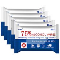 Alcohol Disinfecting Wipes, 75% Alcohol Wet Wipes for Adults, Large Wet Wipes（8"x6"）Suitable for All-Purpose Cleaning (5 Pack,50 Wipes)