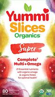 Yummi Slices Super Complete Organic Multi+Omega Adult Gummy Vitamins, 80 Count