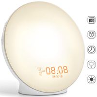 Wake-Up Light, HOKEKI Alarm Clock with 7 Colored Sunrise Simulation and Sunset Fading Night Light & Snooze Feature for Kids Heavy Sleepers, Dual Digital Clock with FM Radio and 7 Natural Sounds