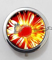 BlackKey Daisy Flowers 3-Compartment Decorative Pocket Gift Box Case Organizer for Pill, Color 1 -1539