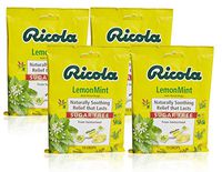 Ricola Sugar Free Lemon Mint Herbal Cough Suppressant Throat Drops, 19ct Bag (Pack of 4)