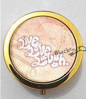 BlackKey Live Laugh Love Quote 3-Compartment Decorative Pocket Gift Box Case Organizer for Pill, Color 2 -102