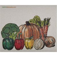 Fresh Vegetables ONE Each Swedish Dishcloth | ECO Friendly Absorbent Cleaning Cloth | Reusable Cleaning Wipes