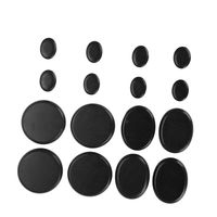 Hot Spa Massage Stones,16Pcs/Box Black Basalt Circle Oval Shape Stone Essential Oil Volcanic Body Pain Relief Muscle Relaxation 16Pcs/Box Smooth and Natural Stones (not cut) - for Heat Retention