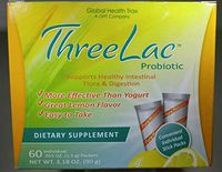 Global Health Trax, ThreeLac Probiotic, Lemon Flavor, 60 Packets, .053 oz (1.5 g) Each - 2pc