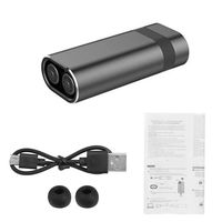 Insaneness Bass Music Metal Earphone Earbuds Mini True Wireless Twins Stereo in-Ear Earbuds Headset Earphones (Black)
