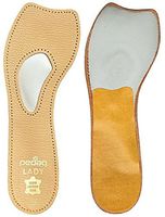 Pedag 121 Lady 3/4 Ultra Thin Leather Self Adhesive Insole for All Heels, Tan, Women's (36)