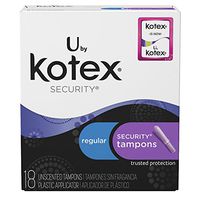 Kotex Security Tampons with Plastic Applicator, Regular Absorbency, 18  ct