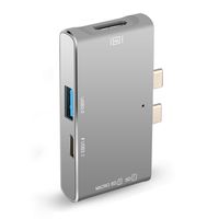 5 in 1 USB C Hub, Dual USB-C Dock Convert to 4K HDMI, USB3.0, Memory Card Reader, USB PD Charging, Compatible with MacBook Pro 2018/2017/2016 13" 15" (Space Gray)