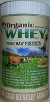 MyWHEY Grass-fed Organic Raw Whey Protein - Bio-Active Cold Process Grade-A Milk Hormone-Free Non-GMO Organic Whey Concentrated Powder Vanilla 4lb = 3,780g Protein = 180 Serving @ $0.93 by Natur-Pur