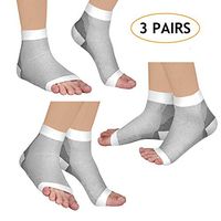 Laneco Plantar Fasciitis Socks (3 Pairs), Compression Foot Sleeves with Heel Arch & Ankle Support, Great Foot Care Compression Sleeve for Men & Women