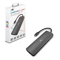 Vantec Link USB C Multi-Function Hub with Power Delivery, Gray (Cb-CU301MDSH)