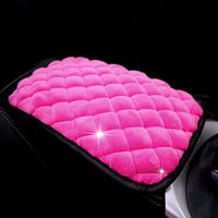 eing Fashion Exquisite Car Armrest Center Console Pad Pure Plush Seat Center Mat Cushion Cover with Bling Diamonds 13.7" x 8.6",Pink