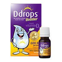 Ddrops Booster Liquid Vitamin D3 600IU Drops, 100 drops, 0.09 oz (Pack of 9)