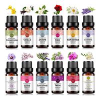 RAINBOW ABBY Top 12 Flower Essential Oil Set, 100% Pure Oils-(Rose,Jasmine,Vanilla,Lavender,Chamomile,Clary Sage,Ylang Ylang,Geranium,Clove,Freesia,White Musk,Thyme)