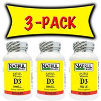 NAT-RUL Vitamin D 5000 I.U. 60 Tablets (3 Pack)