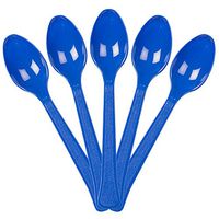 JAM PAPER Premium Utensils Party Pack - Plastic Spoons - Royal Blue - 48 Disposable Spoons/Pack