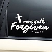 Nashville Decals Mercifully Forgiven by God Christian Vinyl Decal Laptop Car Truck Bumper Window Sticker