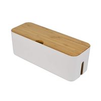 Small White Cable Management Box Cord Organizer Box for Extension Cord, Power Stripe, Surge Protector, Wire Management Concealer, Cover, Hider for Desktop, Home, Office, TV, Computer, USB Hub