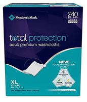 Member's Mark Adult Washcloth Disposable Moist Wipes - 12 X 8-240 Pk (Pack of 2 (240-Ct. Each).)