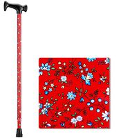 NOVA Designer Walking Cane with T-Grip Molded Handle, Lightweight and Adjustable Walking Stick, Red Bliss Design